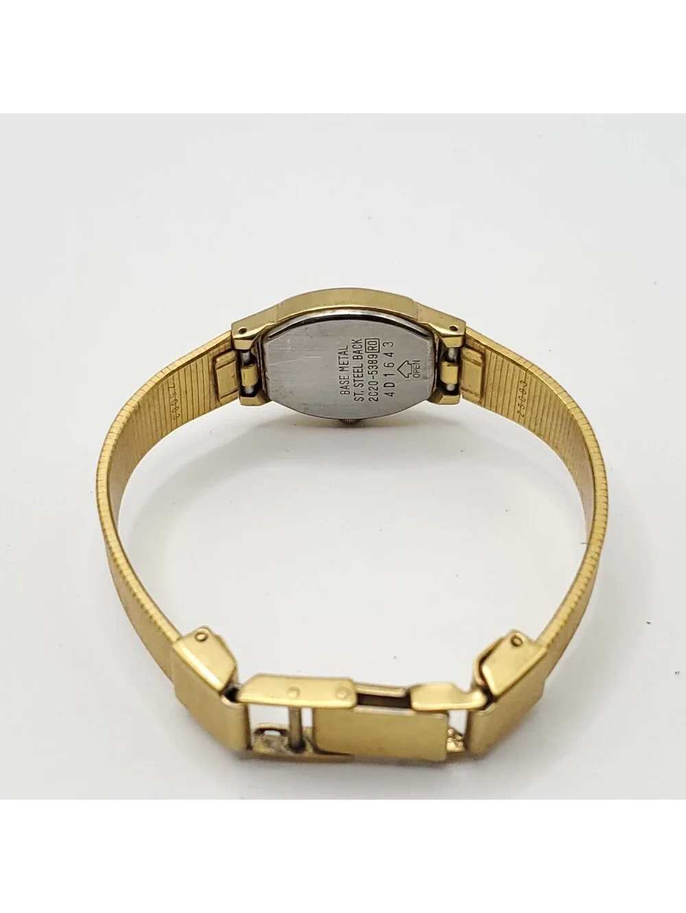 VTG Seiko Quartz Watch 2C20-5389 Women Gold Tone Barrel Analog New Battery